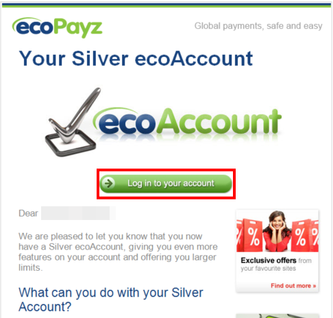 ecoPayz（エコペイズ）へ本人確認書類のアップロード完了メールイメージ画像