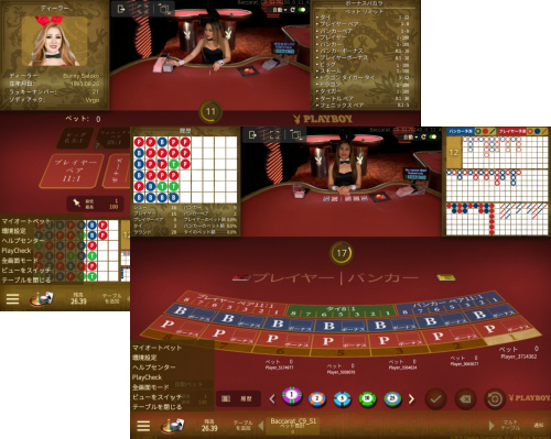 エンパイア777「ライブカジノ・マニラ」ライブディーラー・PLAYBOY・ルーレットゲームテーブルイメージ画像
